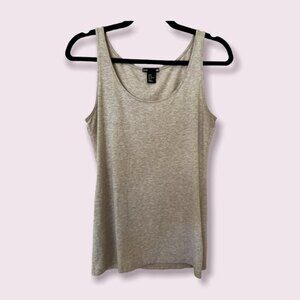 H&M Tank Top Beige Scoop Neck Lightweight Flowy Comfy Coastal Womens Size Medium